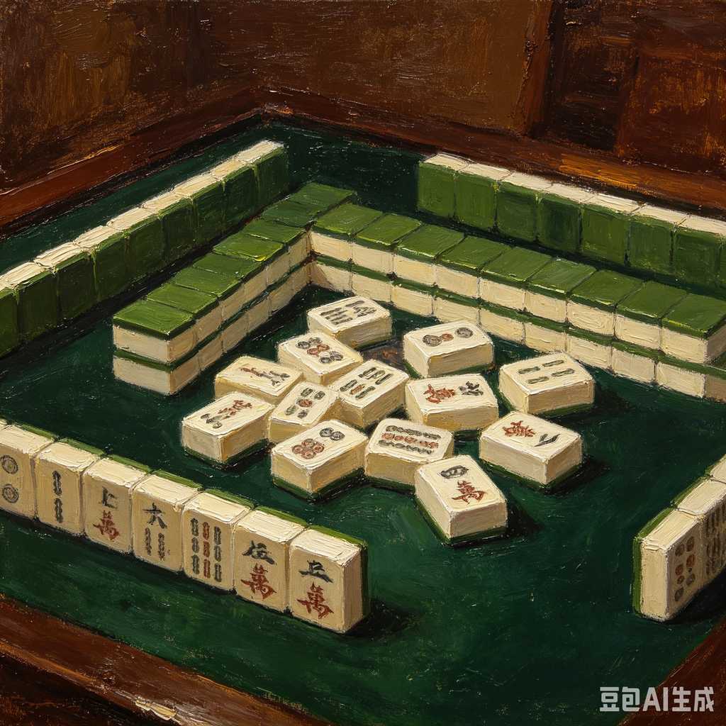 deep print mahjong set