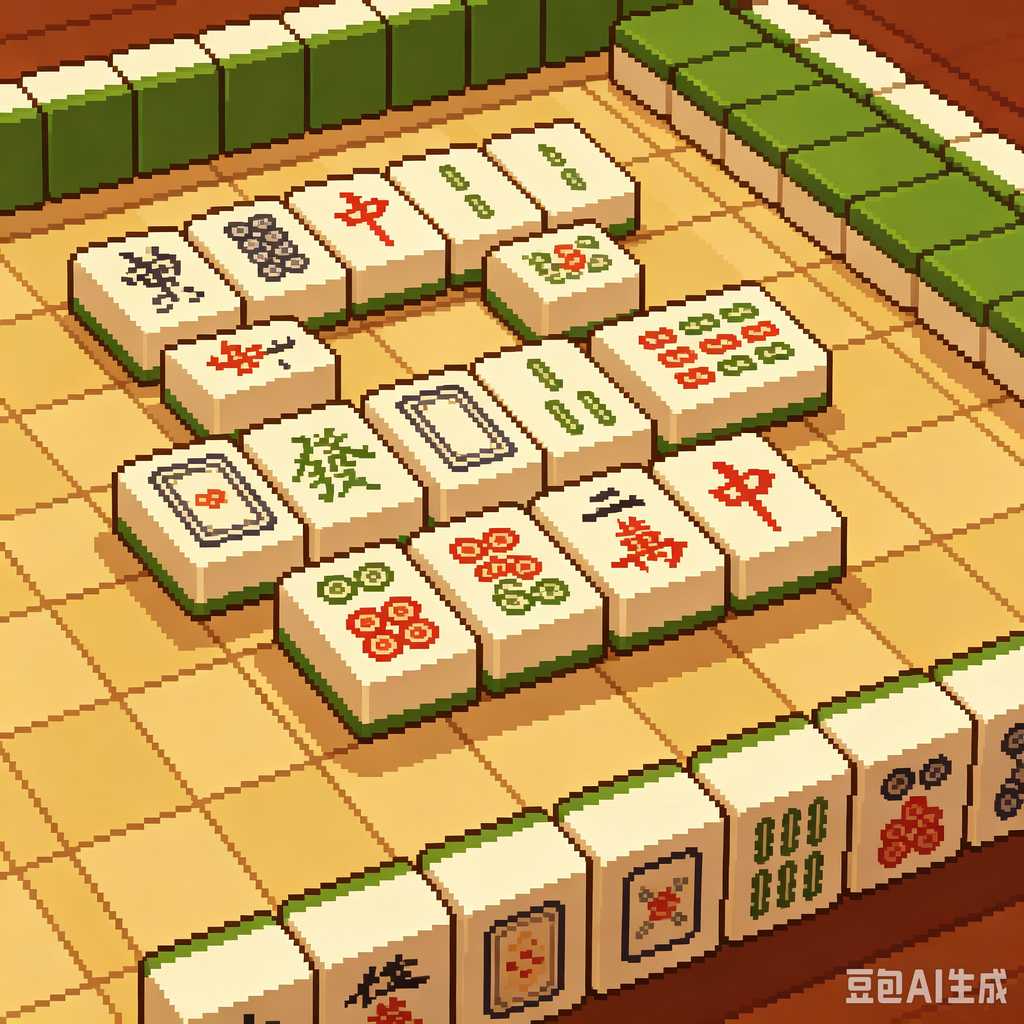 vintage text mahjong set